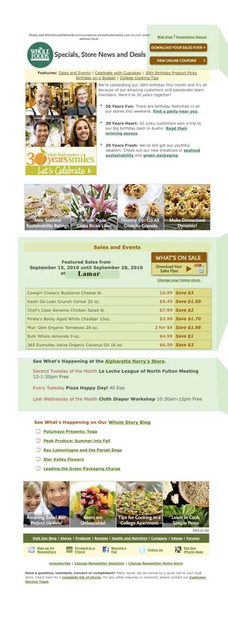 Whole Foods Market Newsletter