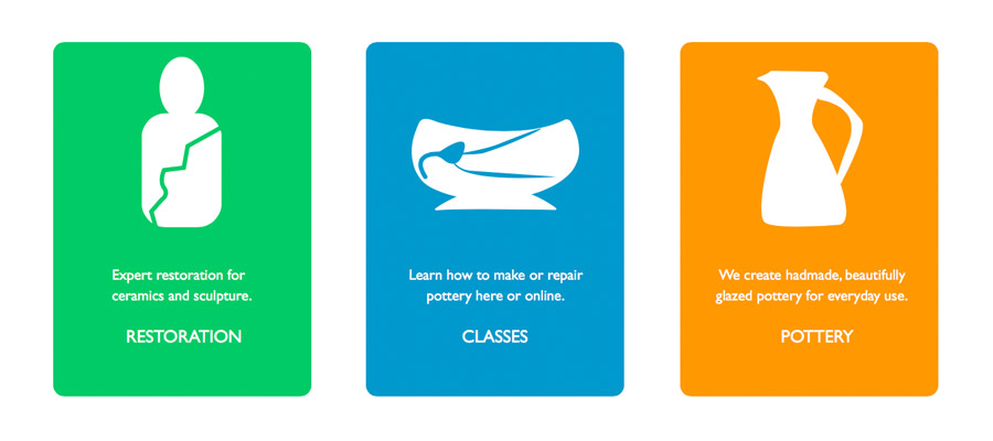 Created Section Icons in Illustrator