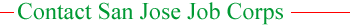 Contact San Jose Job Corps
